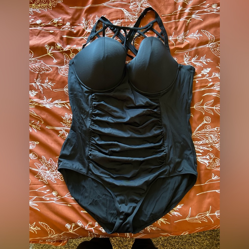 Black one piece swimsuit